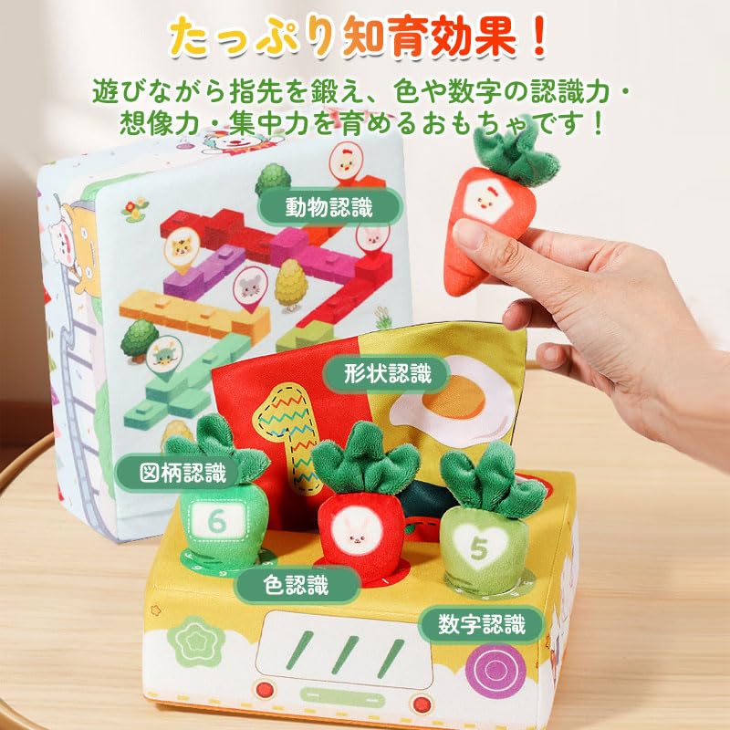 Olesew Tissue Montessori Educational Tissue Five Senses 1 Year 2 Year 3 Year Educational Birthday Gift Toy, Toy, Toy, Carrot-free, Fabric, Soft, Play,