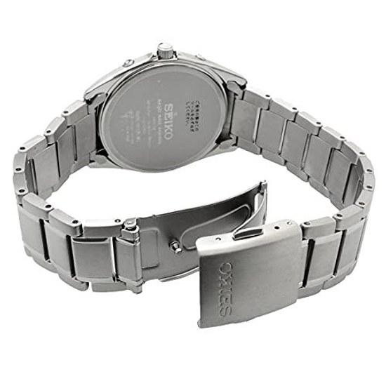 SEIKO SELECTION SBTM223 Herrenuhr Solar Funkgesteuert Datumsanzeige Weißes Zifferblatt (Vollständige arabische Ziffern) Reines Titan Gehäuseband