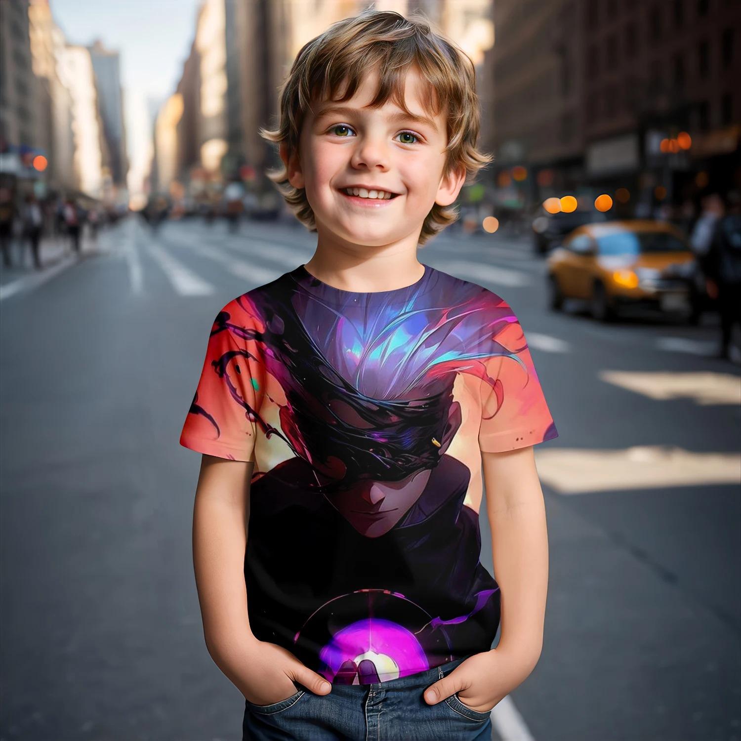 

Футболка дзюдзюцу кайсен сатору годжо мила фігурка графічні футболки для дітей модні смішні короткі рукави топи дихаючі та легкі 160