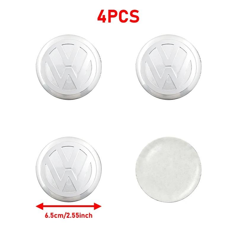 2026 New 4Pc 56mm 60mm 65mm Car Logo Wheel Center Hub Caps Badge Sticker Emblem Decals For VW GTI Golf 6 Polo R-Line CC Passat Tiguan B7PC7