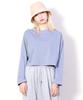 Deumakeu Loose Fit Plain Cropped Long Sleeve T-Shirt Sky Blue