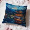 Popular F-FFoguo Temple Cushion Cover Soft Washable Pillow Case Multi-Scene for Couch Bed Travel Office Use