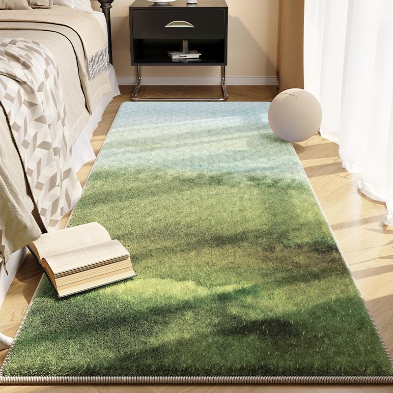 Morandi Color Bedroom Bedside Carpet Master Bedroom Bedside Floor Mat Room Premium Sense Floor Mat Long Strip Machine Washable Mat