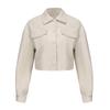 Spring and Autumn new loose casual leather jacket women's long-sleeved single-breasted women's short jacket lapel fashion