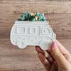 Silicone Mold for Camping Bus Shaped Flower Vase Decorative Planter Accessory Mould Tabletop Decoration Molding Tool