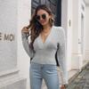 Fashion Women Sweater Autumn Winter V Neck Cutout Drop Shoulder Sleeve Waist Pullover Sizes S to L