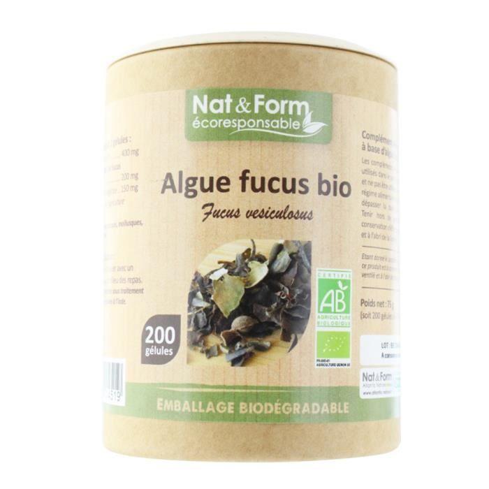 Nat & Form Ecoresponsable Algue Fucus Bio 200 Gélules Végétales