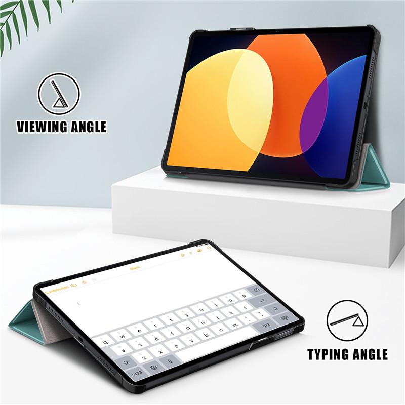 Tablet Case For Xiaomi Pad 5 Pro 12.4 Inch Case Pu Leather Tri-folding Stand Magnetic Cover For Funda Xiaomi Mi Pad 5 Pro 12 4 Tablet Kids