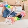 Cute Rainbow Long Plush Bunny Pillow For Girls Sleep Comfort