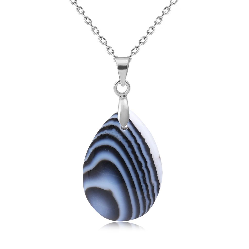 New Fashion Natural Stone Crystal Pendant Teardrop Simple Pendant Necklace Earrings Making Jewelry With Chain Collar