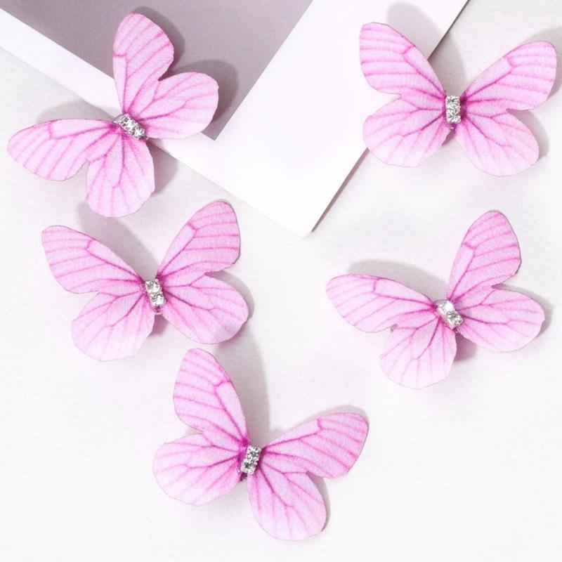 Pack Of 5 Butterfly Hair Clip For Women Girl Hair Accessories Side Barrettes For Parties Proms School Event Wear
