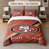 Custom Bedding Set San Francisco 49ers Pattern, Print Name Text 1 Duvet Cover Plus 2 Pillowcases Home Textile