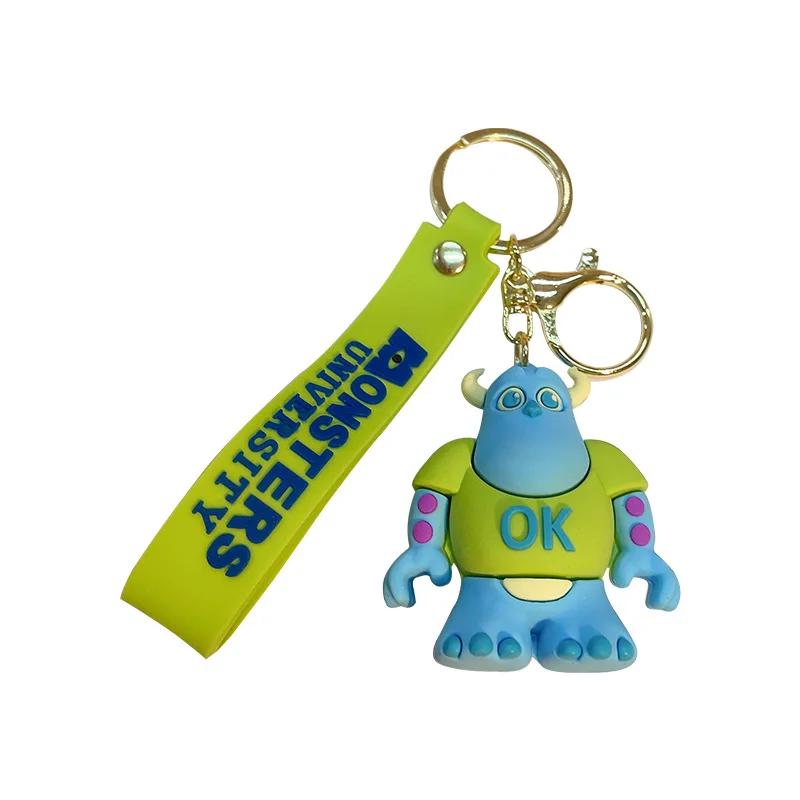 Monsters University DSN Keychains Mike Wazowski Sulley Key Ring Cartoon Figure Big Eyes Monster Keyring Toys Dolls Gift