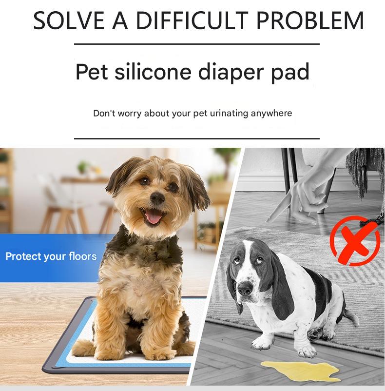 Silicone Pet Potty Training Pad Waterproof Machine Washable Dog Urine Pad Reusable Puppy Pee Pad for Indoor Toilet Training
