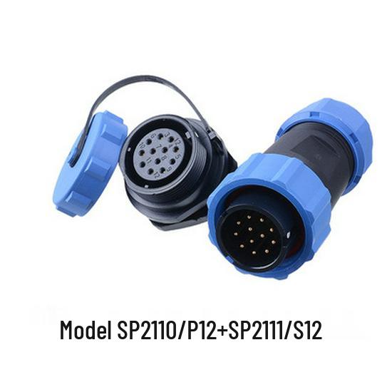 WEIPU SP21 Waterproof Aviation Plug, 2-12 Pin Male Connector with Rear Nut Socket