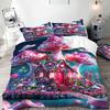 3D Red Rose Water Drop Duvet Cover Set Dark Floral Print Bedding Quilt Cover With Pillowcases Single Full Queen King Bedroom