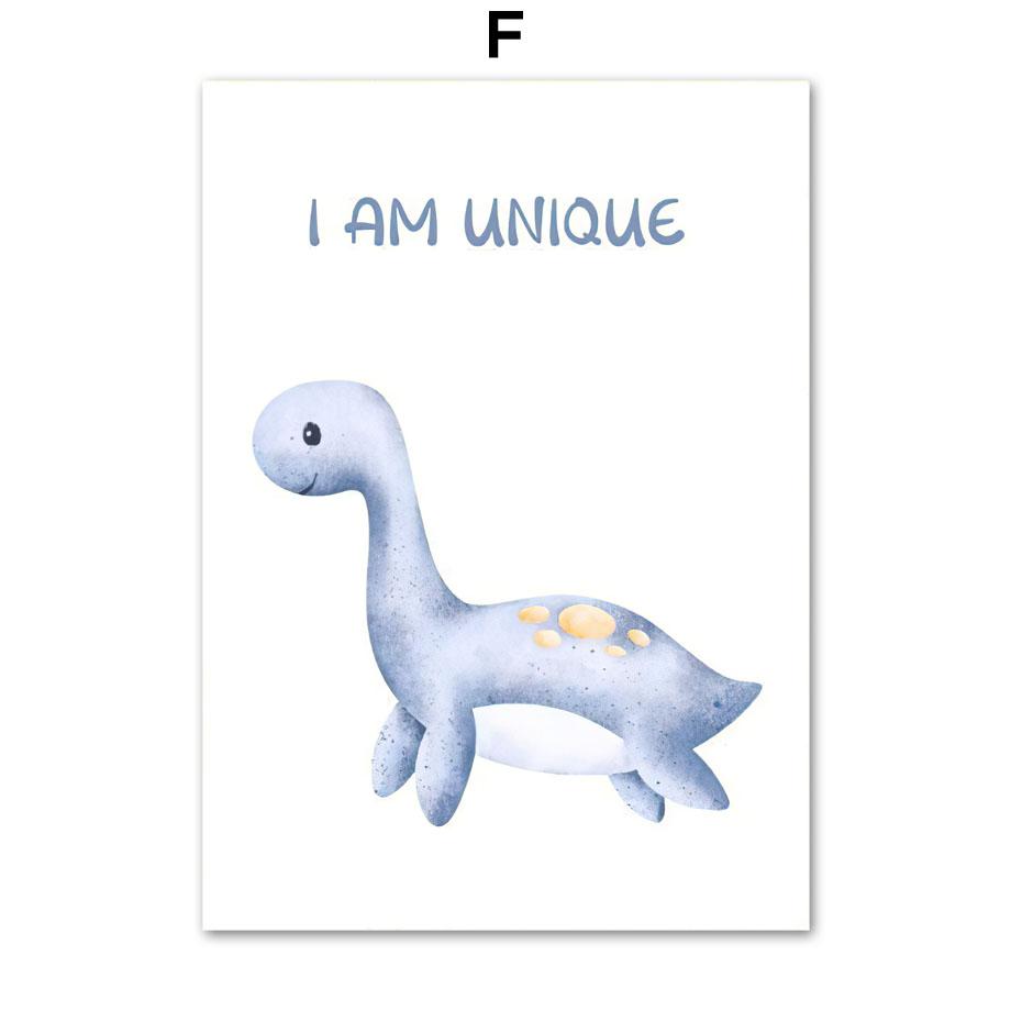 

Милые динозавры животные детские плакаты на скандинавскую тему вдохновляющие цитаты настенный художественный принт холст картины фотографии декор для детской комнаты 21x30cm No Framed