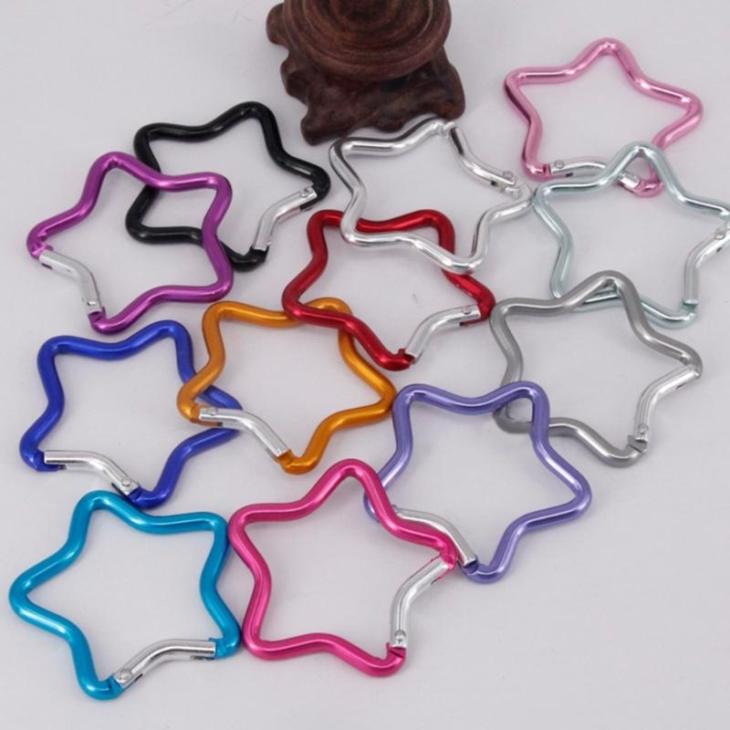 Carabiner Clip Star Shape Climbing Buckle Aluminum Alloy Heavy Duty Keyring Hook for Camping Fishing Hiking Traveling