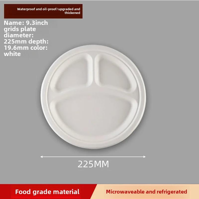 Disposable Paper Plate Halloween Birthday Party Decoration Sugarcane Pulp Disk,Picnic Party Food Plate 6 " 7" 8 " 50Pcs White