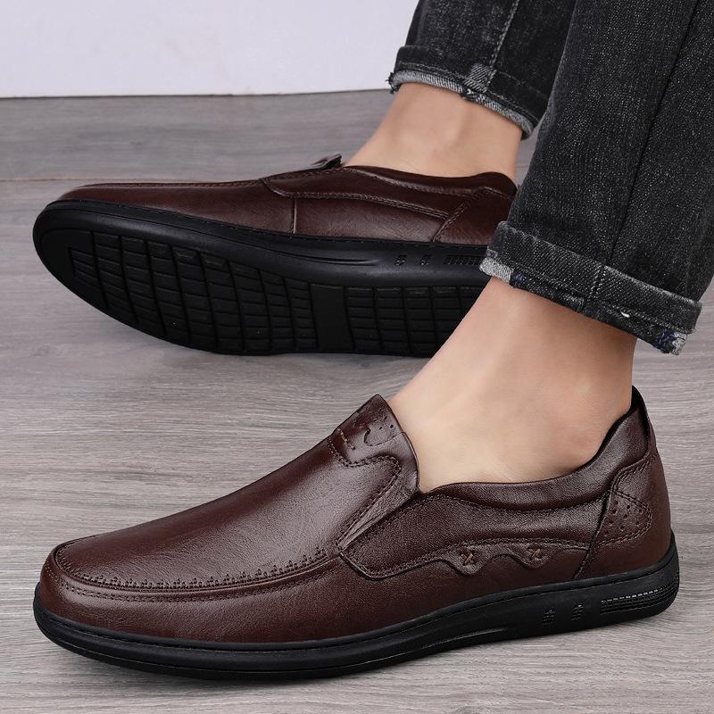 Winter business dress casual leather shoes soft soles lazy