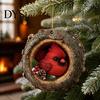 Christmas Tree Pendant Hole Animal Acrylic Ornament, Owl Fox Raccoon Bird Hedgedog Holiday Party Decorations Squirrel Pinecone Pendant, Seasonal