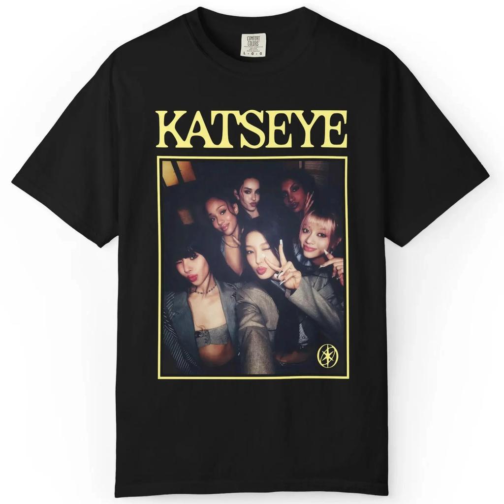Katseye Unisex Short Sleeve TShirt Kpop Idol Graphic Tee Printed with Megan Daniella Unisexon Lara Sofia and Yuncae Tshirts