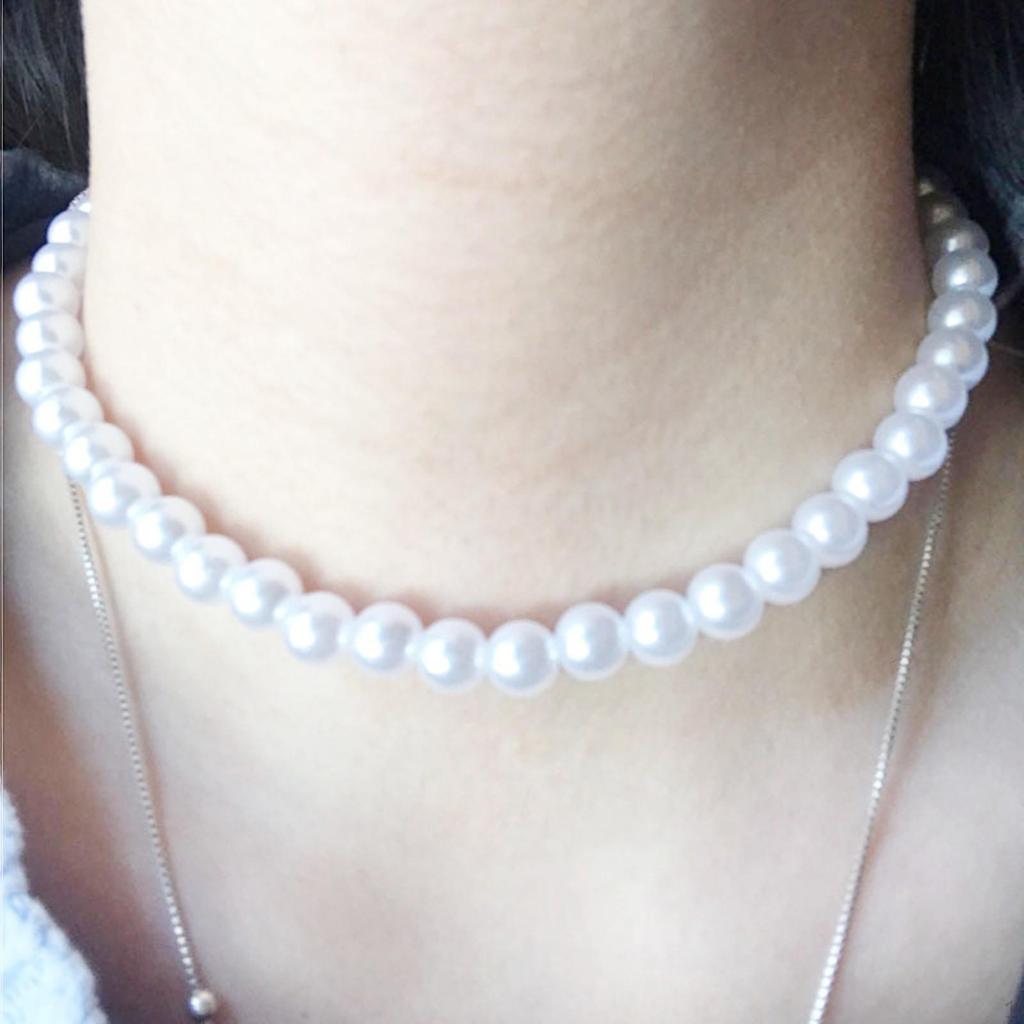 Beaded Choker Necklac Costume Jewelry Clavicle Necklace for Women Lady Girlfriend