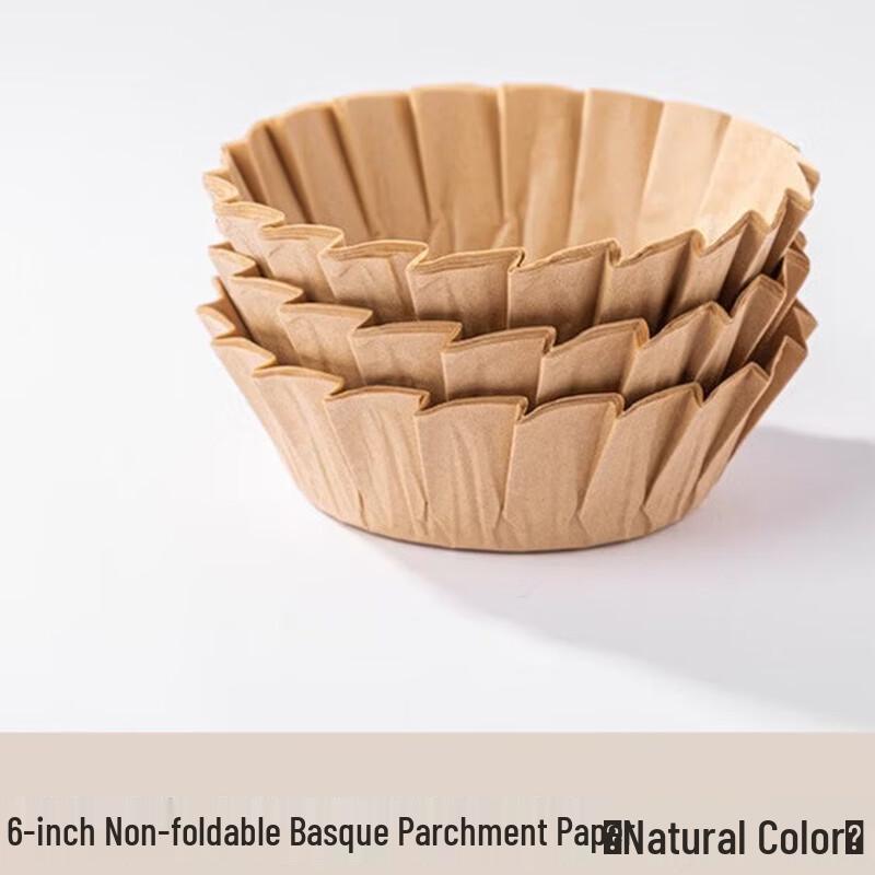 

Disposable 6-inch Pre-formed Basque Cheesecake Liners, 100-Pack