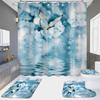 4-Piece Shower Curtain Set with HD Digital Printing | Waterproof, Drill-Free, Ideal for Home/Hotel Bathroom Partition