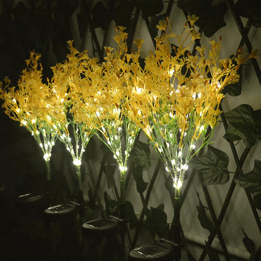 Solar Rapeseed Garden Light LED Flower Stake Lamp Outdoor Yard Waterproof -Patio