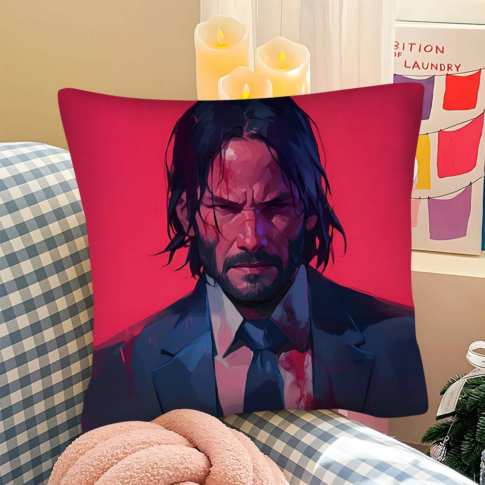 pc Classic Movie John Wick Pillow Case Fashion Square Pillowcase Bedroom Sofa Room Ins Decoration Leisure