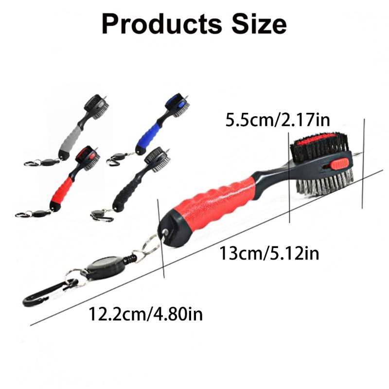 Golfs Club Cleaning Brush and Grooves Cleaner with Retractable Hook, Ergonomic Golfs Brush Easily Attaches To Golfs Bag