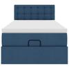 Ottoman Bed with Mattress Blue 90x200 Cm Fabric