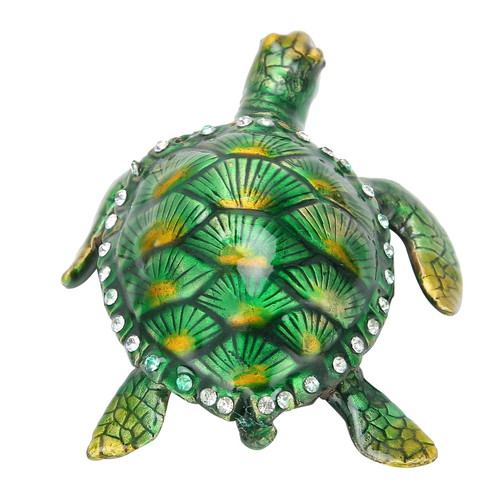 

Turtle Trinket Statue Zinc Alloy Small Jewelry Storage Box Container Collection Home Ornament