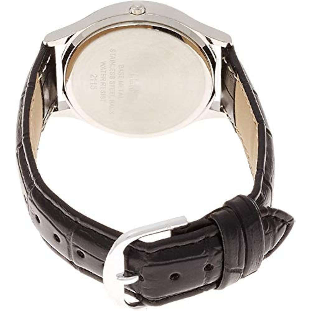 [Citizen Q&Q] Analog Waterproof Date Leather Strap Watch D014-304 Men's Black