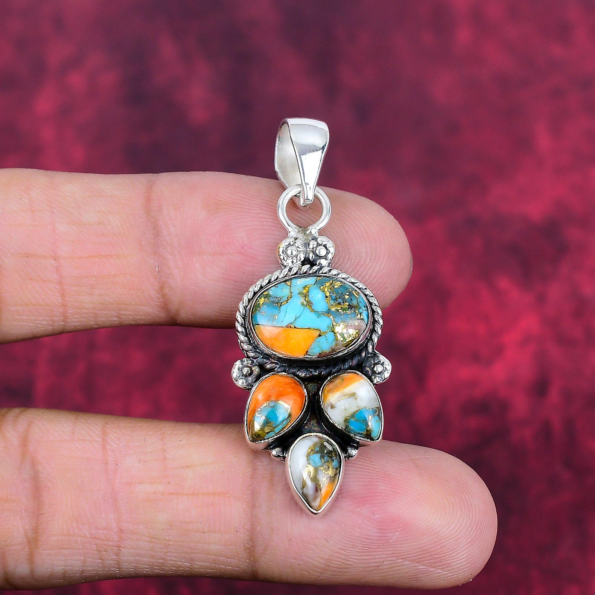 

Подвеска Orange Spiny Oyster, 925 пробы продано стерлингового серебра драгоценные камни ювелирные изделия, подвеска ручной работы потрясающие ювелирные изделия, подарок для нее 1.85 Inches