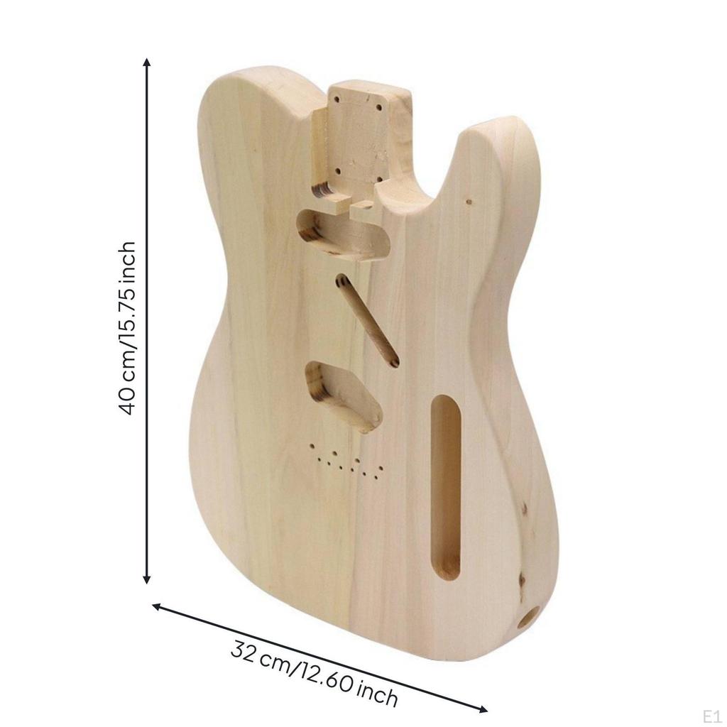 Traditional Design Style Electric Guitar Body Pre Cut Poplar Raw