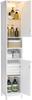 Tall and Slim Light Bathroom Cabinet with Adjustable Shelves, Open Compartments, for Small Spaces, Modern, Cloud White