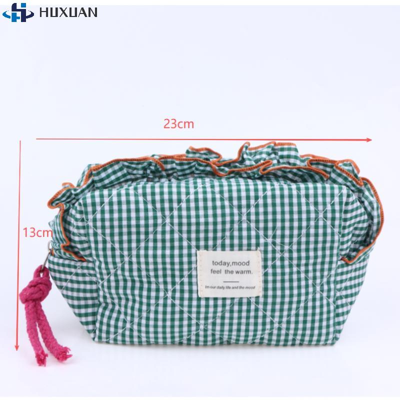 1PCS Vintage Ruffled Edges Fabric Makeup Brush Storage Pouch Cosmetic Makeup Bag For Women