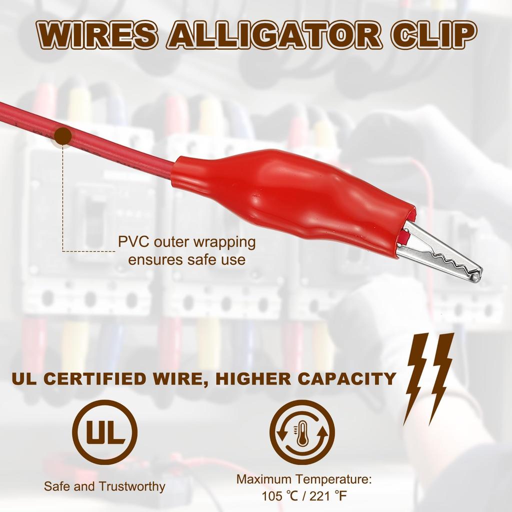 PATIKIL 39-inch Alligator Clip Cable, 24-Pack, UL1015/18AWG, Jumper Test Leads, for Electronics and Automotive DIY Projects, Multicolor