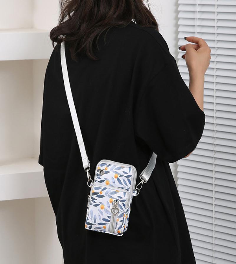Blumenprint Design Mode Umhängetasche Mehrere Taschen Handgelenktaschen Freizeit Trendig Leicht Mini-Geldbörse Clutch