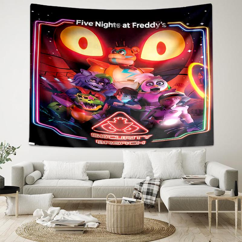1pc Cartoon Five Nights at Freddys Tapestry, Living Room, Bedroom, Office, Party Decor, Ideal Festive Gift