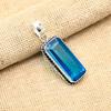 Swiss Blue Topaz Gemstone 925 Solid Sterling Silver Amazing Jewelry Handmade Pendant For Her