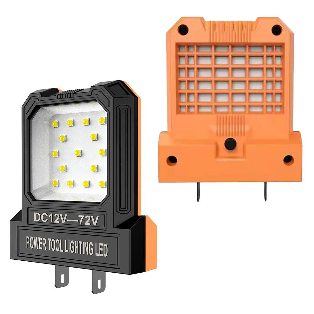 12V-85V Wide Voltage Electric Tool Lithium Battery Universal LED Work Light, Automatically Convert POS And NEG,Adjustable Socket