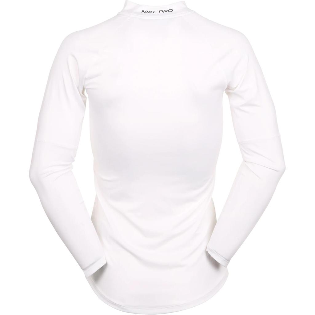 Nike Pro Logo Print Slim Fit Long Sleeve T-Shirt Men Tops White FB7908-100