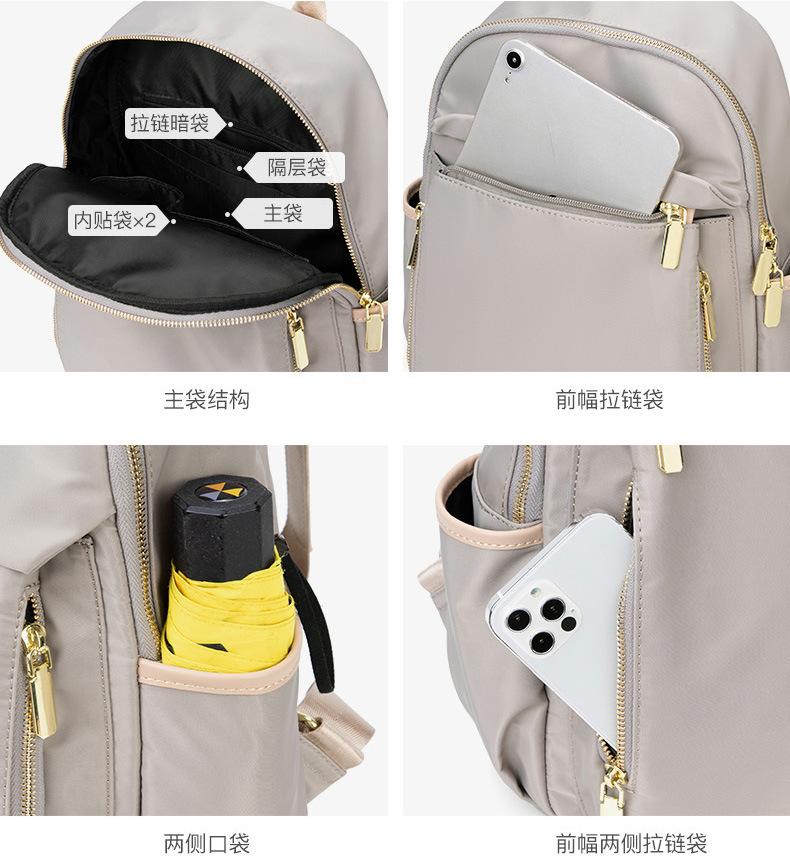 2026 New Arrival Simple Versatile Large Capacity Oxford Cloth Backpack for Women Lightweight Travel Daypack Commuter