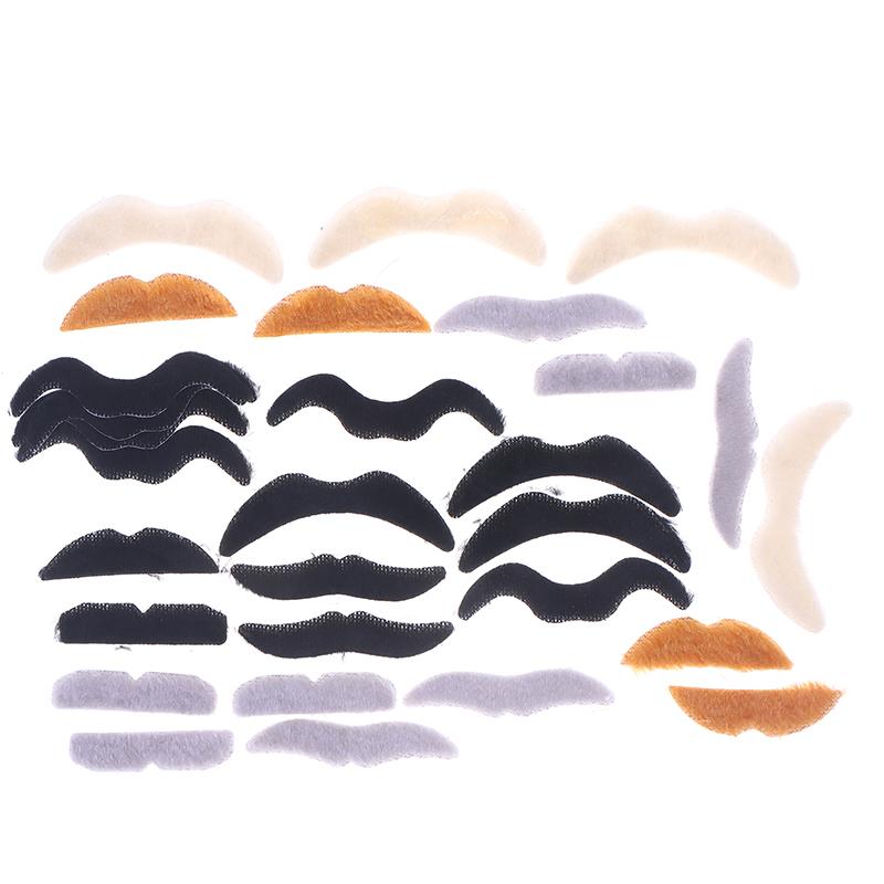 18/48Pcs Mustache Birthday Party Photobooth Props Kids Adult Pirate Party Costume Cosplay Fake Beard Halloween Decoration