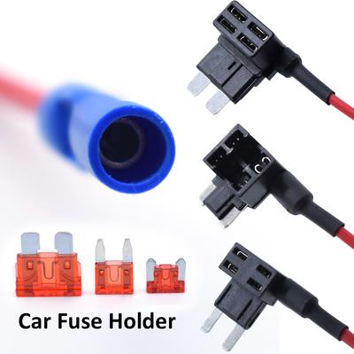 3 x 12 V Auto-Flachsicherungshalter, Add A Circuit TAP-Adapter, Micro-Mini-Standard-ATM-APM-Autosicherungen, 10 Ampere, Sicherungsdraht für Auto, LKW, Van, SUV