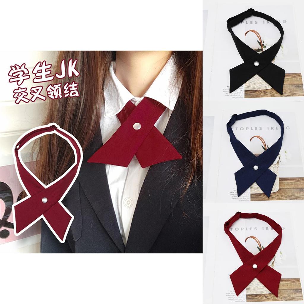Feminine Cross Collar Bowtie Badge For School Uniforms And College Wear