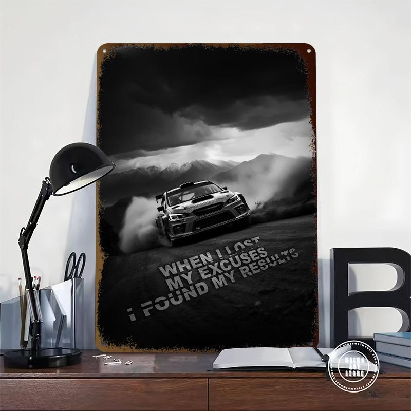 Rally Car Motivation Printed Poster Customized Wall Art Retro Vintage Metal Tin Signs for Home Decoration Bedroom Decorations